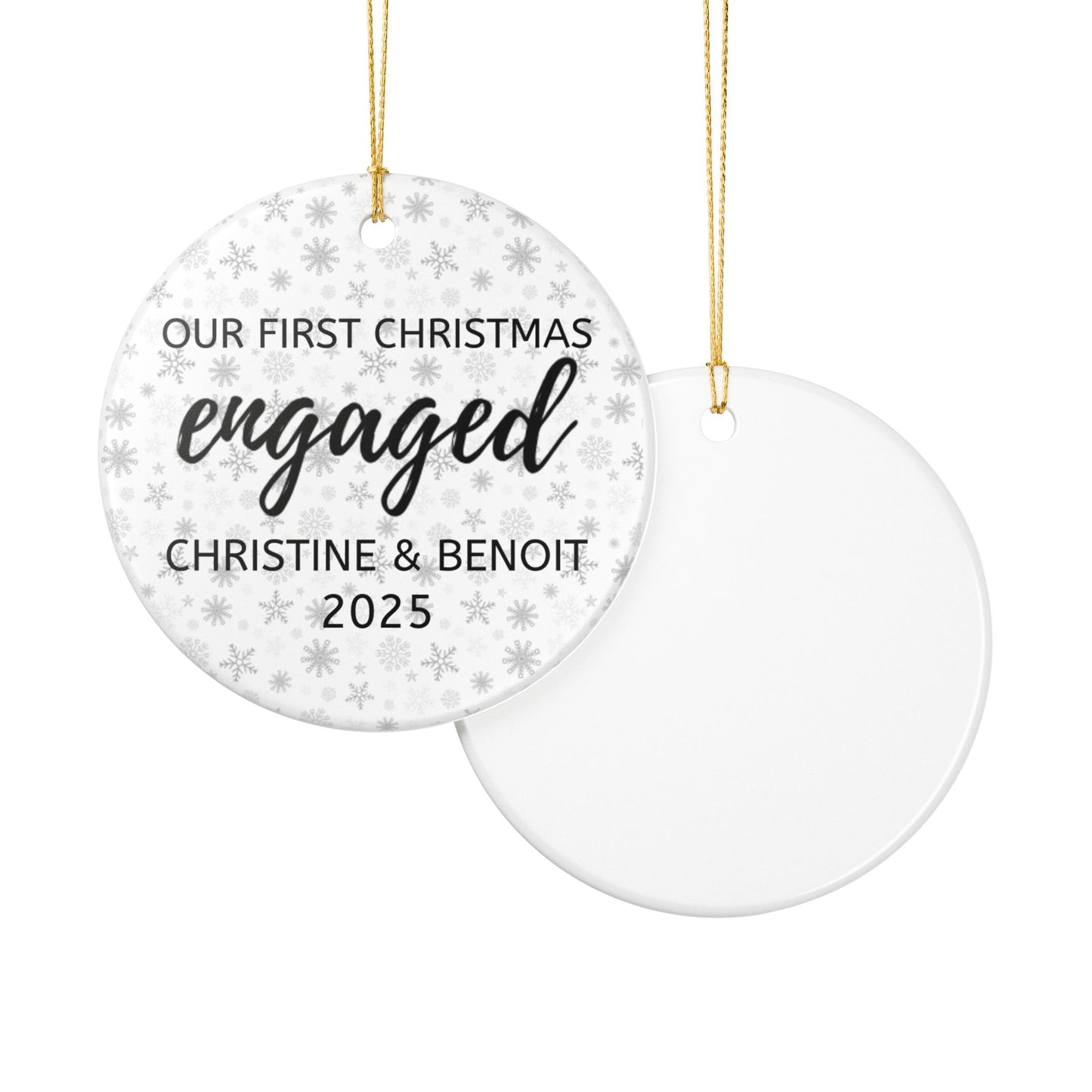 Personalized Engagement Christmas Ornament, Personalized Holiday Decor, First Christmas Together Gift, Engaged Couple Keepsake, Wedding Countdown [...]