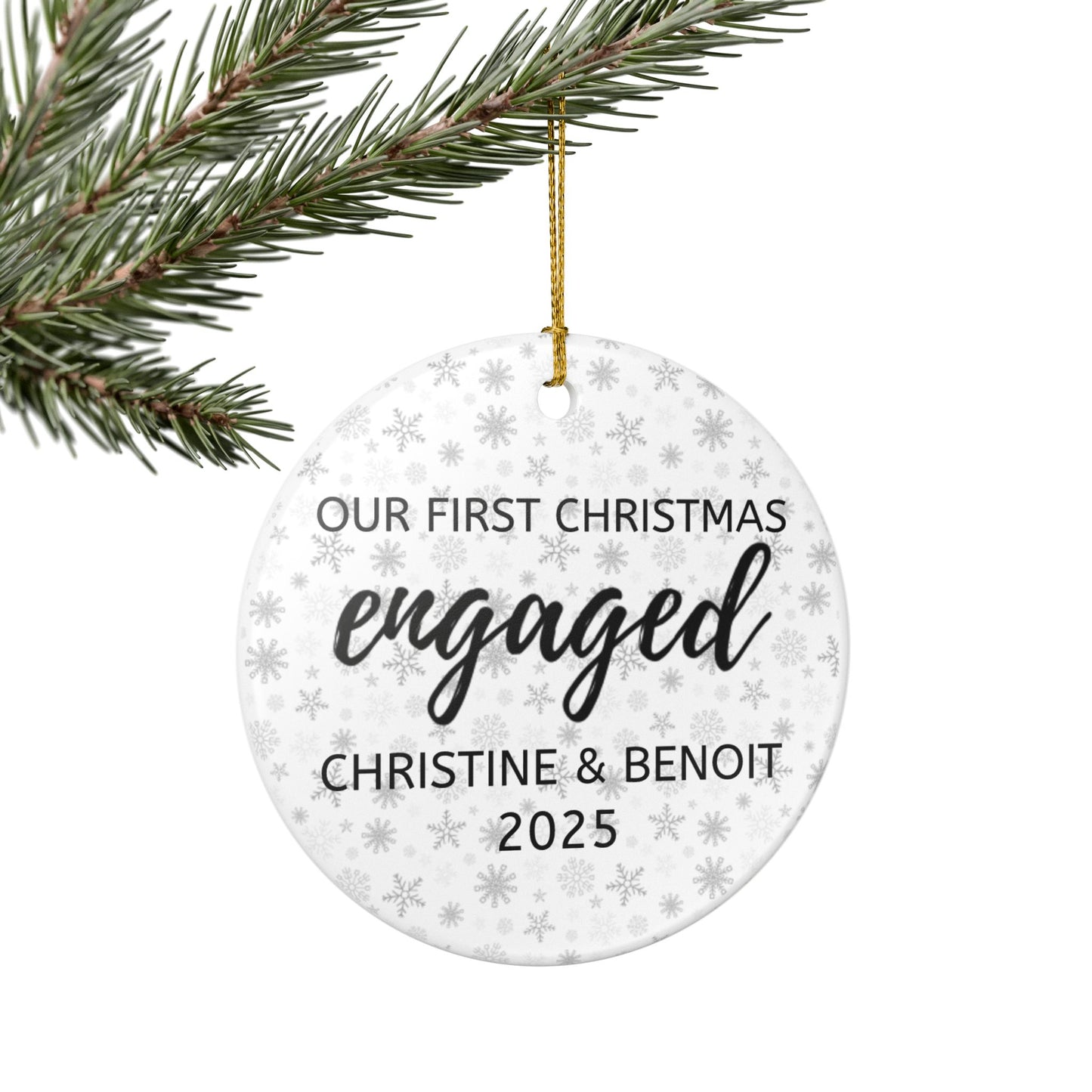 Personalized Engagement Christmas Ornament, Personalized Holiday Decor, First Christmas Together Gift, Engaged Couple Keepsake, Wedding Countdown [...]
