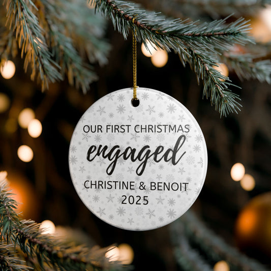 Personalized Engagement Christmas Ornament, Personalized Holiday Decor, First Christmas Together Gift, Engaged Couple Keepsake, Wedding Countdown [...]