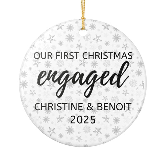 Personalized Engagement Christmas Ornament, Personalized Holiday Decor, First Christmas Together Gift, Engaged Couple Keepsake, Wedding Countdown [...]